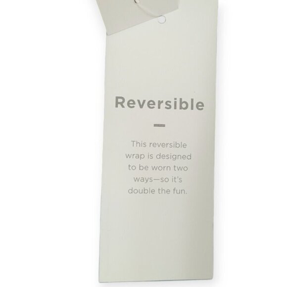 Ann Taylor Loft Plaid Reversible Red Navy Blanket Scarf NWT - Picture 9 of 9